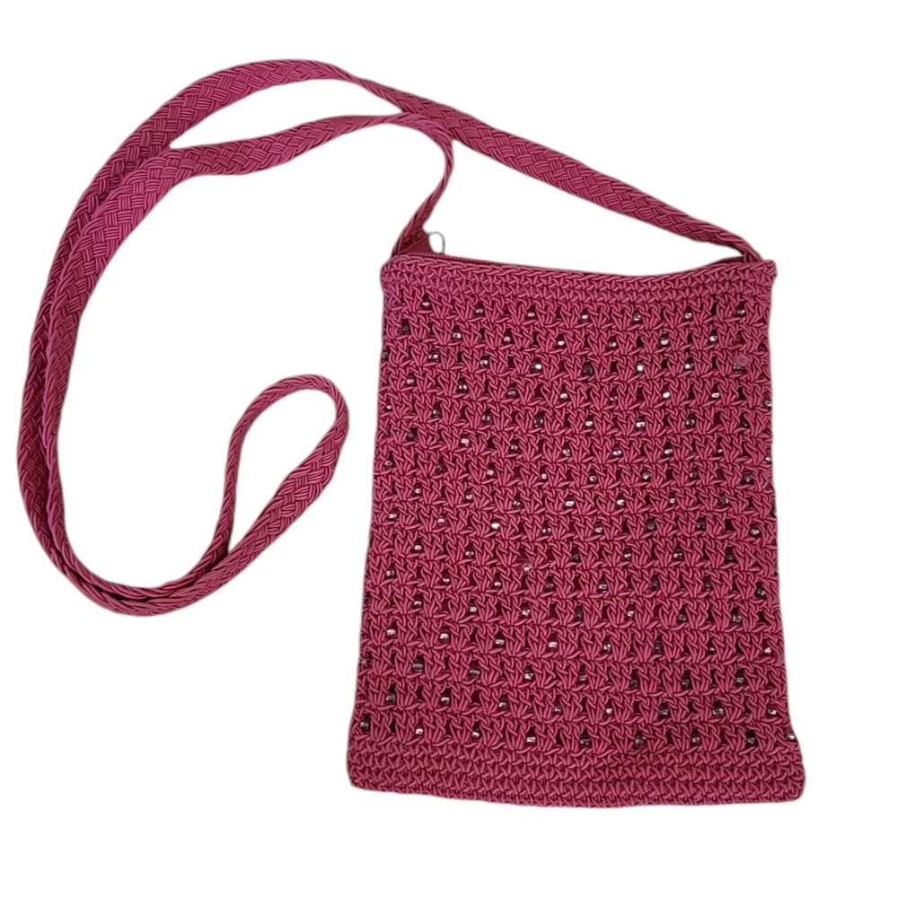 Lord and Taylor Crochet Beaded Evening Purse